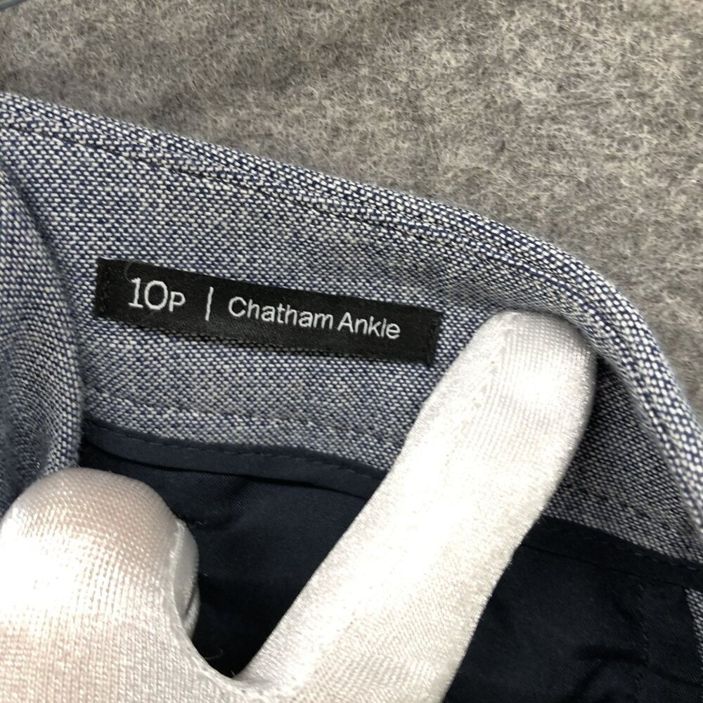 Talbots Chatham Ankle Pants Womens 10P Blue Slim Fit Stretch Knit Dress Pant - Picture 10 of 11